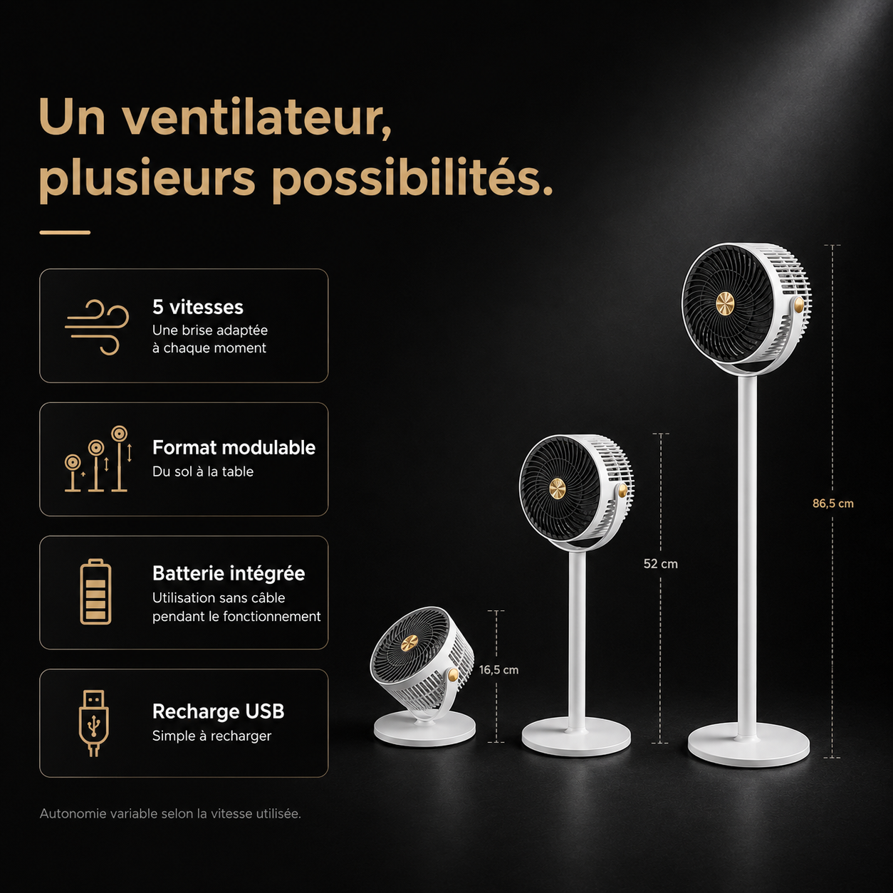 Vento Go — Ventilateur Pliable et Rechargeable